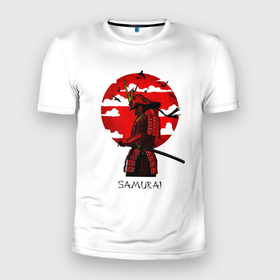Мужская футболка 3D Slim с принтом Samurai в Кировске, 100% полиэстер с улучшенными характеристиками | приталенный силуэт, круглая горловина, широкие плечи, сужается к линии бедра | cyberpank | ninja | oni | samurai | shadow | демон | киберпанк | маска самурая | нет рая для самурая | ниндзя | путь война | самурай | сёгун | тень | харакири | японский самурай