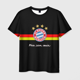 Мужская футболка 3D с принтом Бавария в Белгороде, 100% полиэфир | прямой крой, круглый вырез горловины, длина до линии бедер | bayern mnchen | mia san mia | бавария | германия | красная машина | мы это мы | мюнхен | футбол