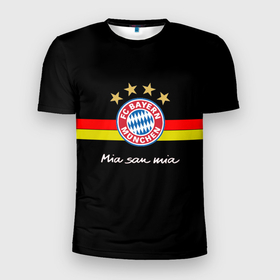 Мужская футболка 3D спортивная с принтом Бавария , 100% полиэстер с улучшенными характеристиками | приталенный силуэт, круглая горловина, широкие плечи, сужается к линии бедра | bayern mnchen | mia san mia | бавария | германия | красная машина | мы это мы | мюнхен | футбол