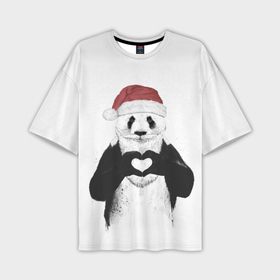 Мужская футболка OVERSIZE 3D с принтом Панда Клаус в Новосибирске,  |  | 2021 | 21 | 2k21 | 2к21 | chrystmas | happy | marry | new | panda | santa | snow | winter | xmas | year | год | годом | дед | елка | елки | клаус | лес | мороз | настроение | новогоднее | новогоднему | новый | новым | панда | по | рождество | с