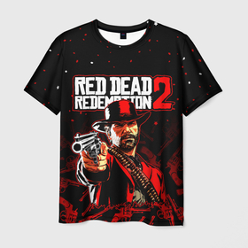 Мужская футболка 3D с принтом RED DEAD REDEMPTION 2 в Тюмени, 100% полиэфир | прямой крой, круглый вырез горловины, длина до линии бедер | rdr2 | red dead redemption | red dead redemption 2 | rockstar. | дикий запад | игра dead | ковбой | ред дед редемпшн 2 | стрельюа | стрелялка