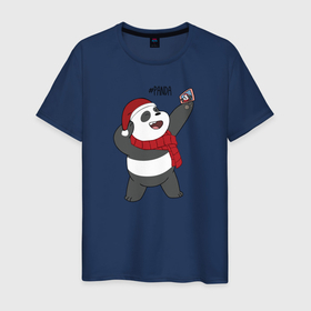 Мужская футболка хлопок с принтом Panda в Новосибирске, 100% хлопок | прямой крой, круглый вырез горловины, длина до линии бедер, слегка спущенное плечо. | cartoon network | panda | vdkimel | we bare bears | вся правда о медведях | панда