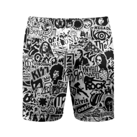 Мужские шорты спортивные с принтом Rock Band Logos ,  |  | ac dc | linkin park | music | queen | radiohead | rock | rock band logos | линкин парк | музыка | ретро | рок группа | элвис