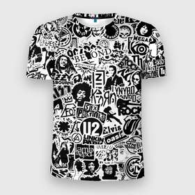 Мужская футболка 3D спортивная с принтом Rock Band Logos в Петрозаводске, 100% полиэстер с улучшенными характеристиками | приталенный силуэт, круглая горловина, широкие плечи, сужается к линии бедра | ac dc | linkin park | music | queen | radiohead | rock | rock band logos | линкин парк | музыка | ретро | рок группа | элвис