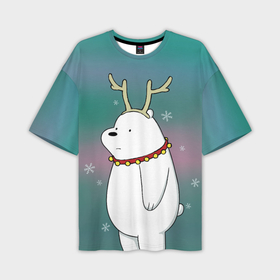 Мужская футболка OVERSIZE 3D с принтом Icebear в Курске,  |  | cartoon network | icebear | vdkimel | we bare bears | белый | вся правда о медведях
