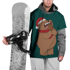 Накидка на куртку 3D с принтом Grizz в Петрозаводске, 100% полиэстер |  | cartoon network | grizz | vdkimel | we bare bears | вся правда о медведях | гризли