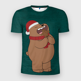 Мужская футболка 3D спортивная с принтом Grizz в Белгороде, 100% полиэстер с улучшенными характеристиками | приталенный силуэт, круглая горловина, широкие плечи, сужается к линии бедра | cartoon network | grizz | vdkimel | we bare bears | вся правда о медведях | гризли