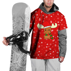 Накидка на куртку 3D с принтом НОВОГОДНИЙ ОЛЕНЁНОК в Новосибирске, 100% полиэстер |  | Тематика изображения на принте: 2021 | christmas | merry christmas | santa claus | дед мороз | новогодний оленёнок | новогодний олень | новый год | новый год 2021 | оленёнок | олень | рождественский олень | рождество | санта | санта клаус