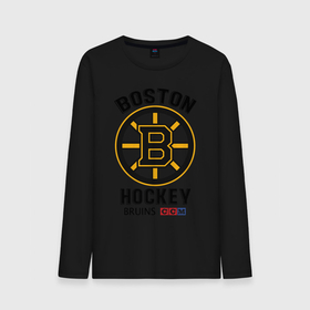 Мужской лонгслив хлопок с принтом BOSTON BRUINS NHL в Санкт-Петербурге, 100% хлопок |  | black | boston | bruins | hockey | ice | logo | nhl | sport | usa | бостон | брюинз | кубок | логотип | нхл | спорт | стэнли | хоккей
