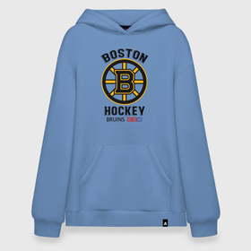 Худи SuperOversize хлопок с принтом BOSTON BRUINS NHL в Новосибирске, 70% хлопок, 30% полиэстер, мягкий начес внутри | карман-кенгуру, эластичная резинка на манжетах и по нижней кромке, двухслойный капюшон
 | black | boston | bruins | hockey | ice | logo | nhl | sport | usa | бостон | брюинз | кубок | логотип | нхл | спорт | стэнли | хоккей