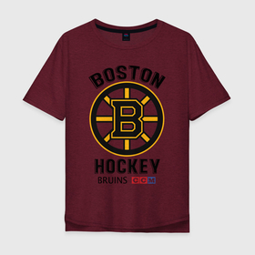 Мужская футболка хлопок Oversize с принтом BOSTON BRUINS NHL в Санкт-Петербурге, 100% хлопок | свободный крой, круглый ворот, “спинка” длиннее передней части | Тематика изображения на принте: black | boston | bruins | hockey | ice | logo | nhl | sport | usa | бостон | брюинз | кубок | логотип | нхл | спорт | стэнли | хоккей