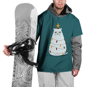 Накидка на куртку 3D с принтом Кото-ёлка в Тюмени, 100% полиэстер |  | claus | happy new year | merry christmas | santa | snowman | дед мороз | елка | клаус | новый год | рождество | с новым годом | санта | снеговик