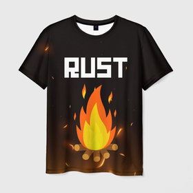 Мужская футболка 3D с принтом RUST в Белгороде, 100% полиэфир | прямой крой, круглый вырез горловины, длина до линии бедер | action | game | rust | zombie | апокалипсис. | выживание | зомби | игра | лес | радиация | раст