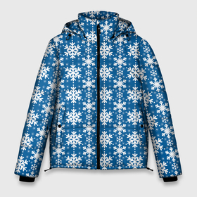 Мужская зимняя куртка 3D с принтом Снежинки в Тюмени, верх — 100% полиэстер; подкладка — 100% полиэстер; утеплитель — 100% полиэстер | длина ниже бедра, свободный силуэт Оверсайз. Есть воротник-стойка, отстегивающийся капюшон и ветрозащитная планка. 

Боковые карманы с листочкой на кнопках и внутренний карман на молнии. | merry christmas | дед мороз | ёлка | зима | мороз | новый год | подарок | праздник | рождество | с новым годом | санта клаус | снег | снеговик | снегурочка | снежинки | снежные узоры | узоры