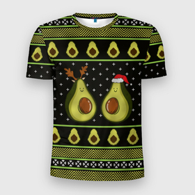 Мужская футболка 3D спортивная с принтом Avo christmas в Белгороде, 100% полиэстер с улучшенными характеристиками | приталенный силуэт, круглая горловина, широкие плечи, сужается к линии бедра | Тематика изображения на принте: 2020 | 2021 | avocado | christmas | happy | merry | new year | sweater | ugly christmas | авакадо | зима | новогодний | новогодняя | новый год | рождественский | рождественский свитер | рождество | свитер | снег
