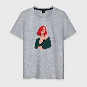 Мужская футболка хлопок с принтом принт Алена Швец в Новосибирске, 100% хлопок | прямой крой, круглый вырез горловины, длина до линии бедер, слегка спущенное плечо. | алёнашвец | девушка | музыка | певица | фан арт | цифровой рисунок