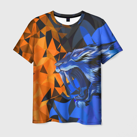 Мужская футболка 3D с принтом Тигр в Белгороде, 100% полиэфир | прямой крой, круглый вырез горловины, длина до линии бедер | абстракция | геометрия | животные | клыки | оскал | пасть | саблезубый тигр | тигр