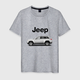 Мужская футболка хлопок с принтом Jeep , 100% хлопок | прямой крой, круглый вырез горловины, длина до линии бедер, слегка спущенное плечо. | america | avto | car | v8 | машина | скорость
