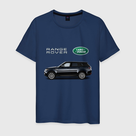 Мужская футболка хлопок с принтом Land Rover , 100% хлопок | прямой крой, круглый вырез горловины, длина до линии бедер, слегка спущенное плечо. | america | avto | cadillac | car | v8 | машина | скорость