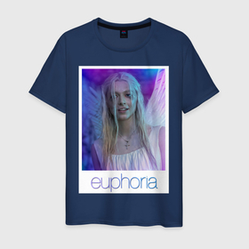 Мужская футболка хлопок с принтом сериал Euphoria в Белгороде, 100% хлопок | прямой крой, круглый вырез горловины, длина до линии бедер, слегка спущенное плечо. | Тематика изображения на принте: zendaya | зендея | ру беннетт | сериал euphoria | эйфория