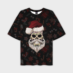 Мужская футболка OVERSIZE 3D с принтом El Santa ,  |  | 2021 | bones | christmas | death | death day | happy | merry christmas | merry x mas | mexico | new year | santa | santa claus | scull | smile | борода | дед мороз | кости | мексика | новогодний | новый год | с новым годом | санта | скелет | счастливый | 