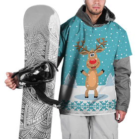 Накидка на куртку 3D с принтом Иди, обниму! - Рудольф в Новосибирске, 100% полиэстер |  | 2021 | new year | деда мороза | зима | к нам приходит | клауса | костюм | новогодний | новый год | праздник | рога | рождество | рудольф | санты | снег | снежинки | снежок | узоры | холодно