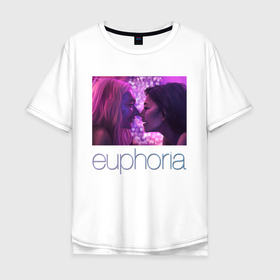 Мужская футболка хлопок Oversize с принтом сериал Euphoria в Санкт-Петербурге, 100% хлопок | свободный крой, круглый ворот, “спинка” длиннее передней части | zendaya | зендея | ру беннетт | сериал euphoria | эйфория