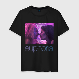 Мужская футболка хлопок с принтом сериал Euphoria в Белгороде, 100% хлопок | прямой крой, круглый вырез горловины, длина до линии бедер, слегка спущенное плечо. | zendaya | зендея | ру беннетт | сериал euphoria | эйфория