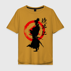 Мужская футболка хлопок Oversize с принтом Ghost of Tsushima в Белгороде, 100% хлопок | свободный крой, круглый ворот, “спинка” длиннее передней части | ghost of tsushima | samurai | игры | призрак цусимы | самурай | япония