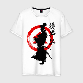 Мужская футболка хлопок с принтом Ghost of Tsushima в Санкт-Петербурге, 100% хлопок | прямой крой, круглый вырез горловины, длина до линии бедер, слегка спущенное плечо. | ghost of tsushima | samurai | игры | призрак цусимы | самурай | япония