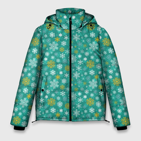 Мужская зимняя куртка 3D с принтом Снежинки в Тюмени, верх — 100% полиэстер; подкладка — 100% полиэстер; утеплитель — 100% полиэстер | длина ниже бедра, свободный силуэт Оверсайз. Есть воротник-стойка, отстегивающийся капюшон и ветрозащитная планка. 

Боковые карманы с листочкой на кнопках и внутренний карман на молнии. | merry christmas | дед мороз | ёлка | зима | мороз | новый год | подарок | праздник | рождество | с новым годом | санта клаус | снег | снеговик | снегурочка | снежинки | снежные узоры | узоры