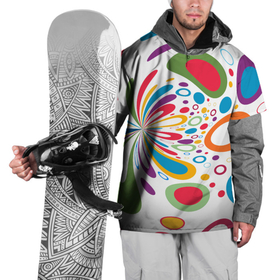 Накидка на куртку 3D с принтом Яркие краски , 100% полиэстер |  | абстракция | кляксы | краски | круги | цветные круги | яркая
