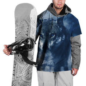 Накидка на куртку 3D с принтом Красивый волк , 100% полиэстер |  | Тематика изображения на принте: wolf | ауф | волк | волчонок | зима | синеглазый волк