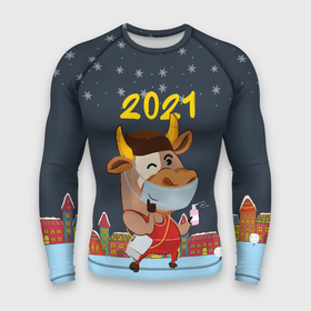 Мужской рашгард 3D с принтом Коронавирусный Новый Год в Санкт-Петербурге,  |  | 2021 | 7 января | bull | newyear | santa | бык | быки | бычок | год быка | дед мороз | корова | новогодние каникулы | новогодние праздники | новый 2021 | новый год | новый год 2021 | рождество | сани | санта | санта клаус