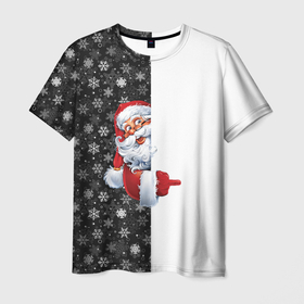 Мужская футболка 3D с принтом Дедушка Мороз в Екатеринбурге, 100% полиэфир | прямой крой, круглый вырез горловины, длина до линии бедер | christmas | merry christmas | дед мороз | ёлка | зима | мороз | новый год | подарок | праздник | рождество | с новым годом | санта клаус | снегурочка | снежинки