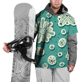 Накидка на куртку 3D с принтом Рисованные Снежинки в Екатеринбурге, 100% полиэстер |  | минимализм | новый год | новый год 2021 | рисунок | снежинки