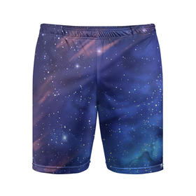 Мужские шорты спортивные с принтом Звёздное небо в Новосибирске,  |  | арт | звезда | звёзды | космос | небо | ночное небо | ночь | облако | рисунок | сияние | туманность | яркие цвета