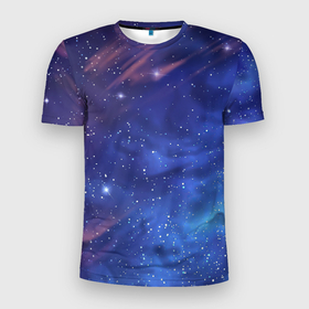 Мужская футболка 3D Slim с принтом Звёздное небо в Санкт-Петербурге, 100% полиэстер с улучшенными характеристиками | приталенный силуэт, круглая горловина, широкие плечи, сужается к линии бедра | арт | звезда | звёзды | космос | небо | ночное небо | ночь | облако | рисунок | сияние | туманность | яркие цвета