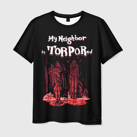 Мужская футболка 3D с принтом Мой сосед в торпоре в Курске, 100% полиэфир | прямой крой, круглый вырез горловины, длина до линии бедер | my neighbor is totoro | torpor | totoro | vampires the masquerade | vtm | wod | world of darkness | вампир | вампиры | миадзаки | миядзаки | мой сосед тоторо | торпор | тоторо | фанарт | шутка | юмор