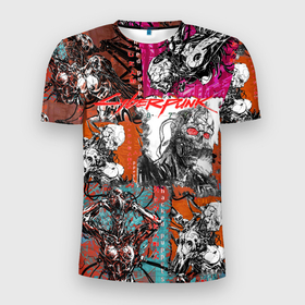 Мужская футболка 3D Slim с принтом Cyberpunk 2077 в Белгороде, 100% полиэстер с улучшенными характеристиками | приталенный силуэт, круглая горловина, широкие плечи, сужается к линии бедра | Тематика изображения на принте: cd project red | cyberpunk 2077 | keanu reeves | samurai | игра | киану ривз | киберпанк 2077 | самураи