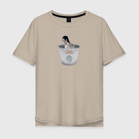 Мужская футболка хлопок Oversize с принтом Лань Чжань в ведерке , 100% хлопок | свободный крой, круглый ворот, “спинка” длиннее передней части | ванцзи | ведро | гусу | магистр дьявольского культа | неукротимый | юмор