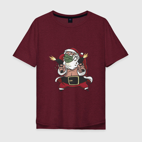 Мужская футболка хлопок Oversize с принтом Bad Santa , 100% хлопок | свободный крой, круглый ворот, “спинка” длиннее передней части | 