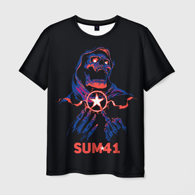 Мужская футболка 3D с принтом Sum 41 в Белгороде, 100% полиэфир | прямой крой, круглый вырез горловины, длина до линии бедер | metall | music | punk | rock | sum 41 | альтернатива | метал | музло | музыка | панк | рок | сам 41