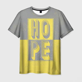 Мужская футболка 3D с принтом Ultimate Hope в Екатеринбурге, 100% полиэфир | прямой крой, круглый вырез горловины, длина до линии бедер | Тематика изображения на принте: 2021 | hope | pantone | винтаж | надежда | цвет года