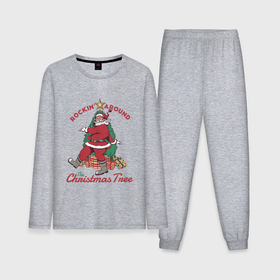 Мужская пижама хлопок (с лонгсливом) с принтом Rockin Santa в Тюмени,  |  | art | christmas | gifts | holiday | new year | santa | santa claus | star | tree | арт | елка | звезда | новый год | подарки | праздник | рождество | санта | санта клаус