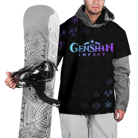 Накидка на куртку 3D с принтом GENSHIN IMPACT в Екатеринбурге, 100% полиэстер |  | genshin impact | анемо | геншин импакт | гео | гидро | игры | крио | пиро | электро