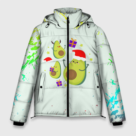 Мужская зимняя куртка 3D с принтом Новогодние Авокадо в Санкт-Петербурге, верх — 100% полиэстер; подкладка — 100% полиэстер; утеплитель — 100% полиэстер | длина ниже бедра, свободный силуэт Оверсайз. Есть воротник-стойка, отстегивающийся капюшон и ветрозащитная планка. 

Боковые карманы с листочкой на кнопках и внутренний карман на молнии. | авокадо | веган | еда блогеров | мемы | минимализм | прикольные картинки | прикольные надписи | растение | смешное авокадо | фрукт