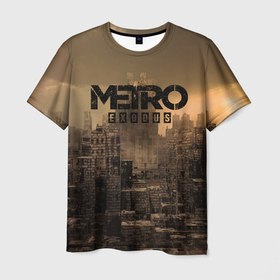 Мужская футболка 3D с принтом Metro город-призрак , 100% полиэфир | прямой крой, круглый вырез горловины, длина до линии бедер | 2033 | exodus | metro | metro 2033 | metro exodus | stalker | апокалипсис | диггер | дигеры | метро | разрушка | эпидемия