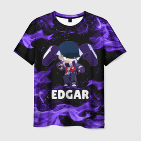 Мужская футболка 3D с принтом BRAWL STARS EDGAR в Санкт-Петербурге, 100% полиэфир | прямой крой, круглый вырез горловины, длина до линии бедер | 8 bit | 8 бит | brawl | brawl stars | crow | edgar | leon | stars | бравл | бравл старс | браво старс | едгар | игра | компьютерная | леон | огонь | онлайн | старс | эдгар