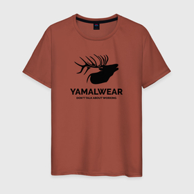 Мужская футболка хлопок с принтом Yamalwear в Петрозаводске, 100% хлопок | прямой крой, круглый вырез горловины, длина до линии бедер, слегка спущенное плечо. | salekhard | yamal | yanao | арт | минимализм | рисунок | салехард | север | ямал | янао